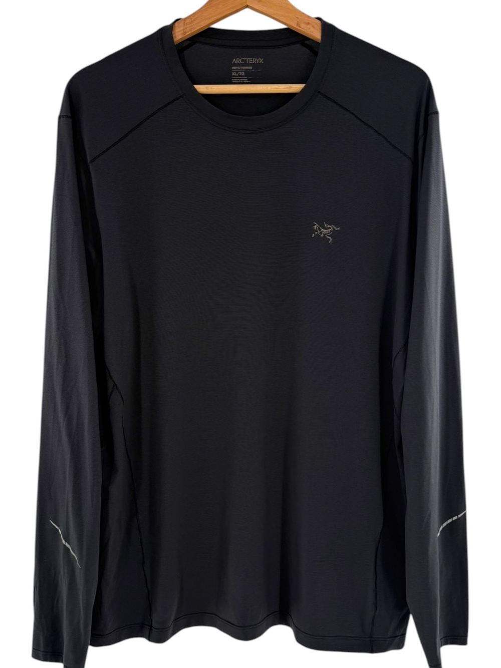 Arc'teryx Motus Crew LS Shirt Mens XL Black Long Sleeve Performance Running